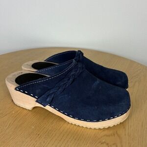 Swedish Platform Braided Suede Clogs Women's 36 Boho Mules Retro Chunky Summer